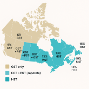Canada GST/HST map illustration